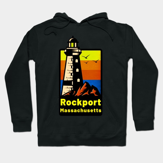 Rockport Massachusetts Lighthouse Hoodie by TravelTime